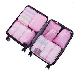 Sacs de rangement 8 pièces/ensemble pochette d'emballage grande capacité tissu imperméable pliable portable bagages valise organisateur sac pour voyage