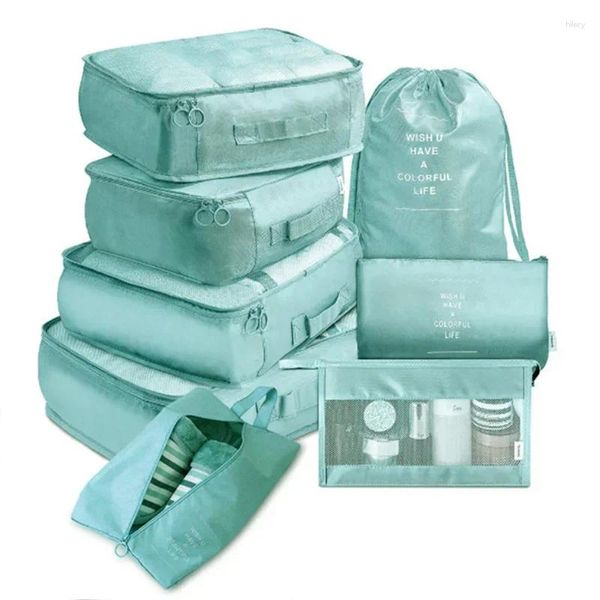 Bolsas de almacenamiento 8pcs conjunto de bolsa de viaje organizador ropa de equipaje zapatos de manta de equipaje organizadores