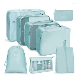 Sacs de rangement 8 pièces sac de voyage ensemble pour tondeuse à vêtements maison valise cubique organisateur étui chaussures emballage Cube