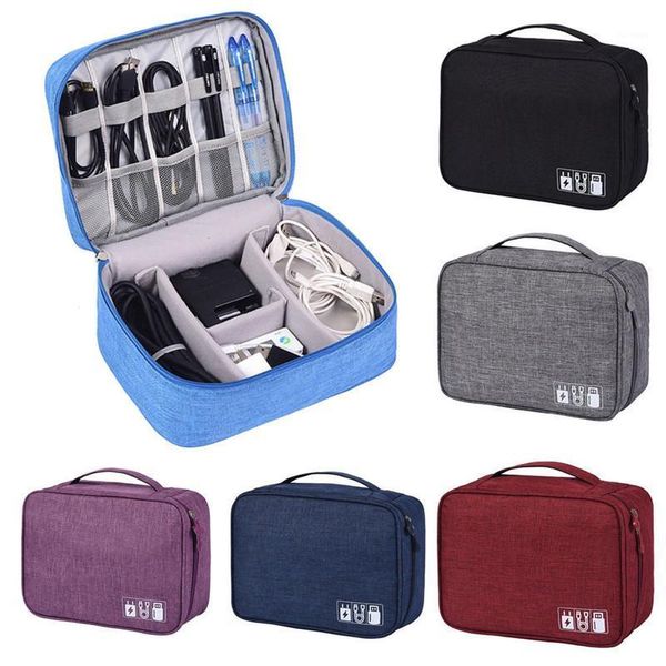 Sacs de rangement Un câble d'accessoires électroniques USB Drive Organizer Bag Portable Travel Insert Case Durable