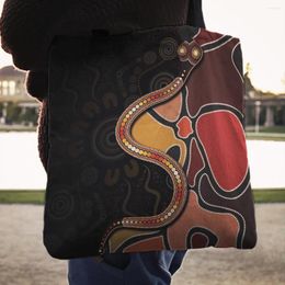 Opbergtassen Aboriginal tribal unieke est tote tas 3D printgreep shopper grappige herbruikbare unisex multipurpose 3