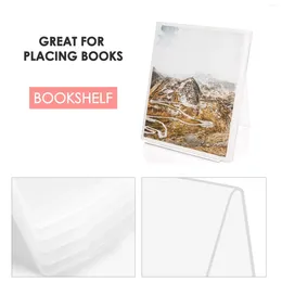 Bolsas de almacenamiento Soporte de libros acrílicos con pantalla transparente de la repisa Correo de caballete Clear tableta para libros cuadernos obras de arte