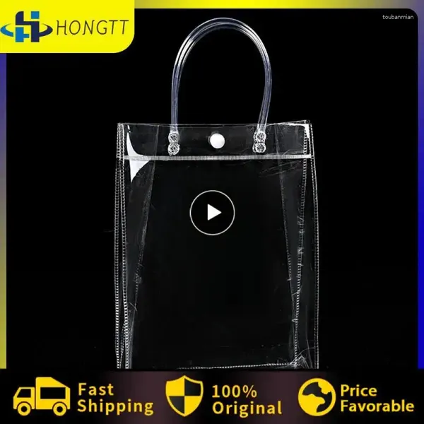Bolsas de almacenamiento bolso de lavado transparente real innovador embotellado de moda PVC Tote Fashion Handbag conveniente tendencia