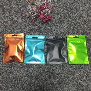 Sacs de rangement aluminisé Ziplock emballage noir en plastique sac à fermeture éclair mat auto-scellant bracelet de sport bijoux