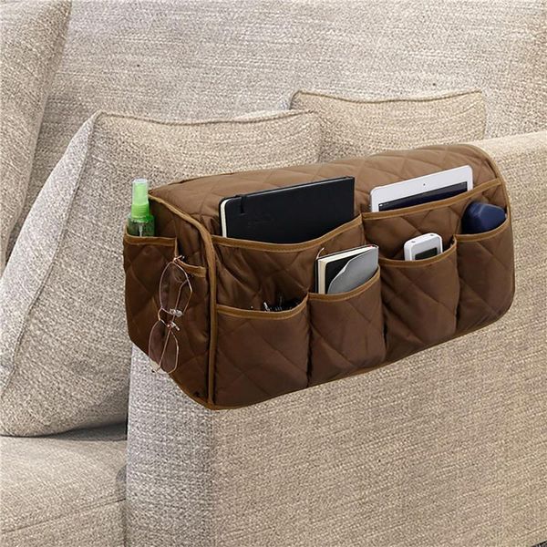 Sacs de rangement Fauteuil Caddy Canapé Support à distance sur canapé Chaise Bras pour TV Contrôle Multifonction Ménage