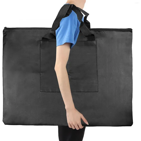 Sacs de rangement Sac de portefeuille d'art Sac à dessin imperméable Sketching Paint de transport Case avec poche extérieure et manche