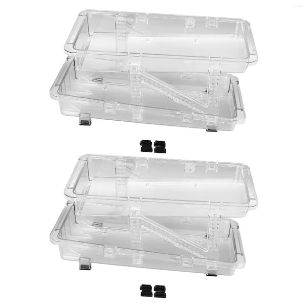 Sacs de rangement Distributeur automatique de canettes de soda à roulement pour réfrigérateur 2 couches réglables porte-boisson transparent automatique