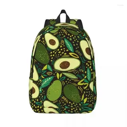 Sacs de rangement Sac à dos décontracté à fleurs d'avocat avec poche High School Randonnée Voyage Fruit Daypack pour hommes Femmes College Sac à bandoulière