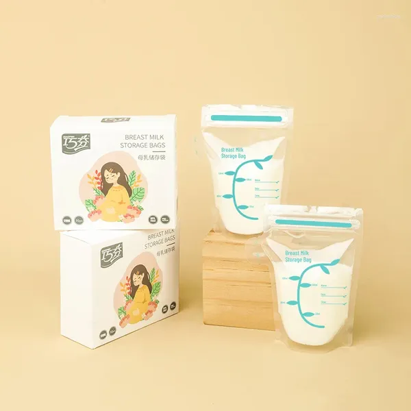 Bolsas de almacenamiento Accesorios para bebés Stand Up Almacenamiento de la bolsa Polla del congelador de fugas Bolsa de coleccionista de leche madre reutilizable para la lactancia presente