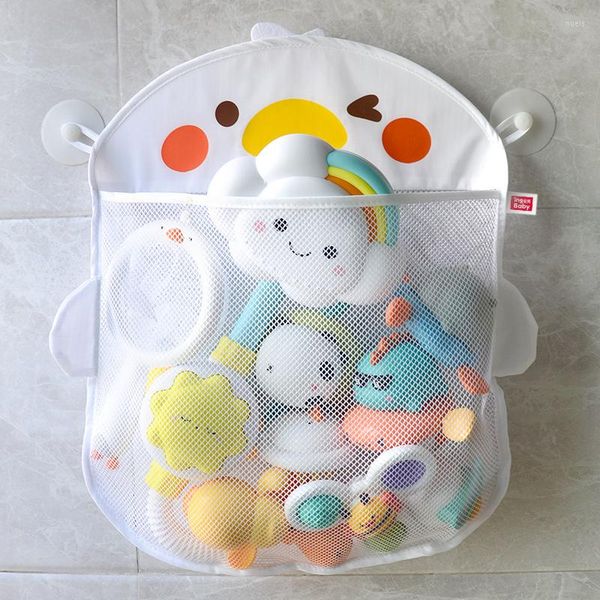 Sacs de rangement bébé bain jouets mignon canard maille filet jouet sac salle de bain organisateur enfants baignoire vêtements