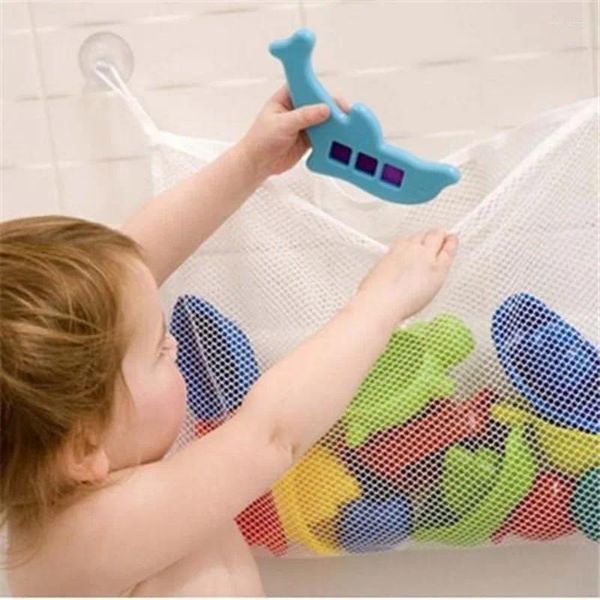Sacs de rangement Sac de salle de bain pour bébé Mesh Net Baignoire Aspiration Mode Enfants Bain Portable Jouets Support Organisateur 1 PCS