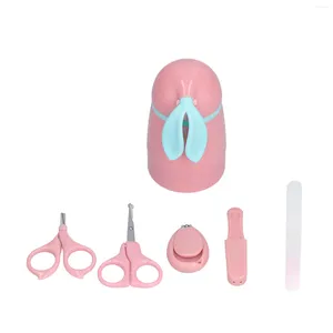 Sacs de rangement Kit d'ongles pour bébé facile à utiliser ABS en acier inoxydable, ensemble mignon de pédicure avec étui pour nourrissons nés en bas âge