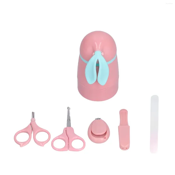 Bolsas de almacenamiento Kit de uñas para bebés Fácil de usar ABS Acero inoxidable Conjunto lindo Pedicura con estuche para bebés nacidos Niños pequeños