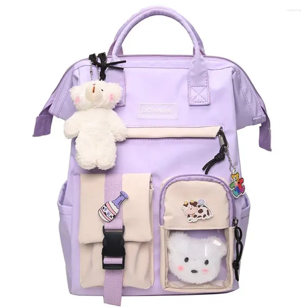 Bolsas de almacenamiento mochilas mochilas preppy mujeres impermeables colores de dulces elegantes para la escuela secundaria para adolescentes mochila de viajes