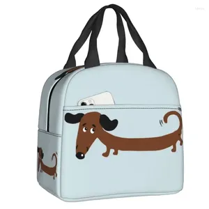 Sacs de rangement Badger Saucisse Le Wiener Dog Sac isotherme thermique Femmes Teckel Réutilisable Fourre-tout pour l'école Bureau Boîte de nourriture