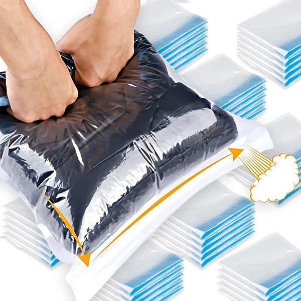 Bolsas de almacenamiento Bolsa Organizador de ropa para ropa de cama Almohadas Toalla Ahorro de espacio Paquete de sellado de viaje con válvula Paquete de vacío transparente