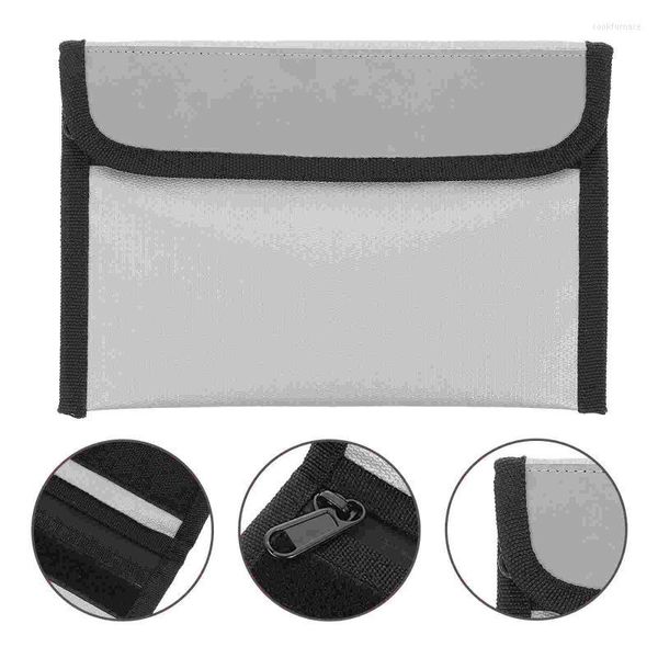 Bolsas de almacenamiento, bolsa ignífuga para archivos de documentos, bolsa impermeable para seguridad de dinero, organizador resistente, caja con cremallera para efectivo, negocios