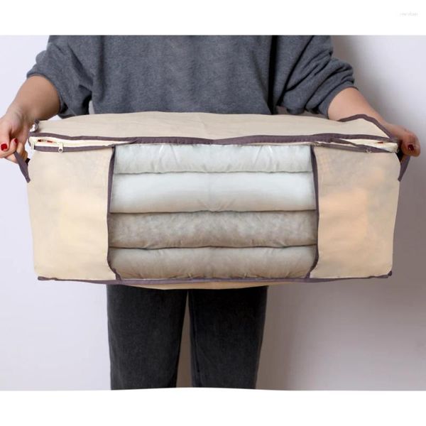 Bolsas de almacenamiento bolsas para manta de ropa Organizador de caja de edredones de almohada plegable no tejido 1pc 1pc
