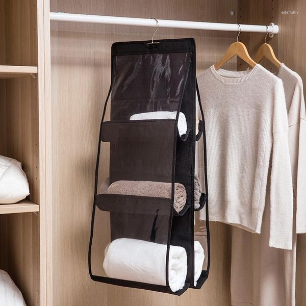 Sacs de rangement sac suspendu dortoir garde-robe tissu double face épais non tissé maison