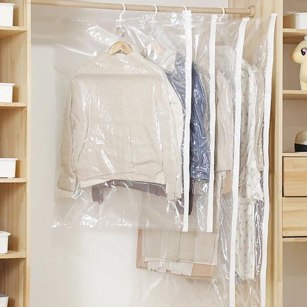 Bolsas de almacenamiento traje traje de polvo vestido de cubierta protectora ropa ordenada de plástico impermeable tela para el hogar