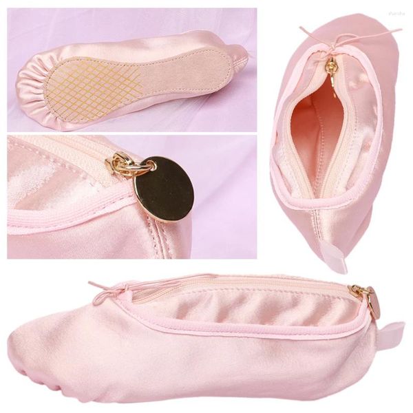 Sacs de rangement Chaussures de ballet Sac de maquillage personnalisé Porte-cosmétique rose Pochette portable souple Créative pour les danseurs et les amoureux