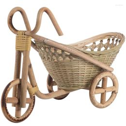 Opbergtassen bamboe handgemaakt geweven stro fruitmand rieten rattan voedsel brood organisator keuken decoratieve fiets cadeau nette