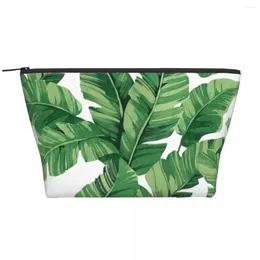 Sacs de rangement Banana Leaf Zipper Organisateurs Tropical Print Femmes Makeup Pouche de salle de bain polyvalente cosmétique