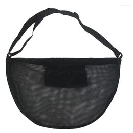 Sacs de rangement Basketball Mesh Portable Réglable Swim Gym Balle simple Pochette de transport avec fermeture à glissière en métal Sackpack Sling Back Bag