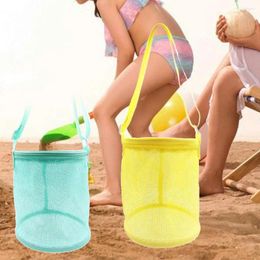 Sacs de rangement Plage Enfants Jouet Sac en maille Creux Filtre Drainage Pliable Sangle réglable Grande capacité Seashell Lunettes de soleil Snac