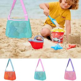 Sacs de rangement Sac en mailles de plage Enfants de sable de sable protables pour enfants Toys Clothys jouet accessoires de natation pour garçons et filles