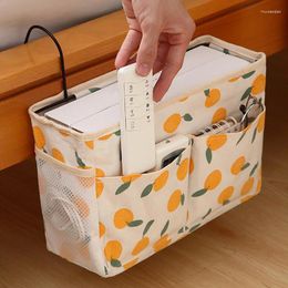 Sacs de rangement Lit de table de chambre à coucher à côté du sac suspendu en tissu art en tissu en tissu de grande capacité Organisateur de poches