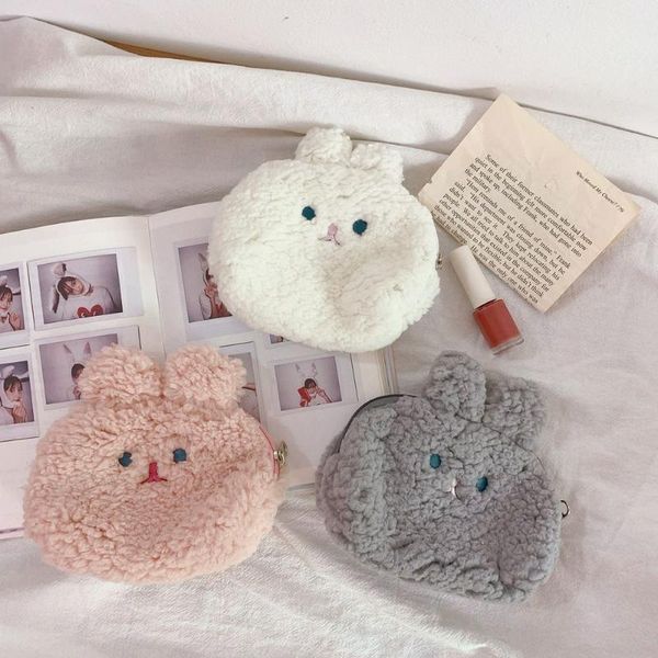 Sacs de rangement Bentoy Milkjoy peluche porte-monnaie sac d'argent fille mignon doux portefeuille porte-cartes porte-cosmétique femmes maquillage sac de stockage stockage stora