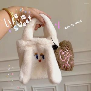 Opbergzakken Grote ogen Handtas Kawaii Make-up Pounch Pluche Tas Met Handvat Portable Reizen Meisjes Geschenken Schattig Schoonheid Cosmetica Dozen