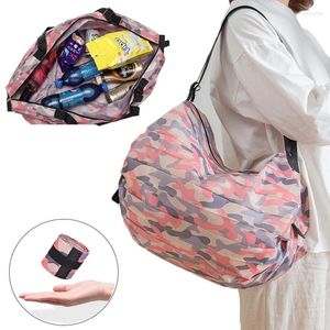 Opbergzakken Grote vouwtas Eco-vriendelijke herbruikbare draagbare een schouderhandtas voor reismode Pocket voor reisboodschappen