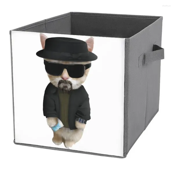 Bolsas de almacenamiento Bins Walter White Heisenberg Kitty para la venta Caja plegable A prueba de polvo Se puede doblar Sala de escombros Gráfico Vin