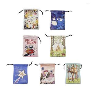 Sacs de rangement Cadeau d'anniversaire Goodies de Pâques Treat Favor Presents Délicat Cartoon Print Drawstring Bag Candy B03E