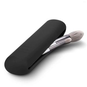 Sacs de rangement Noir Silicone Cosmétique Sac Portable Voyage Lavage Maquillage Brosse Cas Beauté Organisateur De Toilette