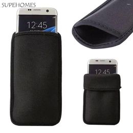 Sacs de rangement Black Universal Cell Phone Smartphone Smartphone Cover Soft à l'épreuve du néoprène pour téléphones mobiles