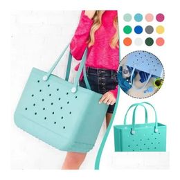 Opbergzakken Bogg Bag Sile Beach Custom Tote Fashion Eva Plastic Zakken Dames Zomer Drop Delivery Home Garden Housekeeping Organization