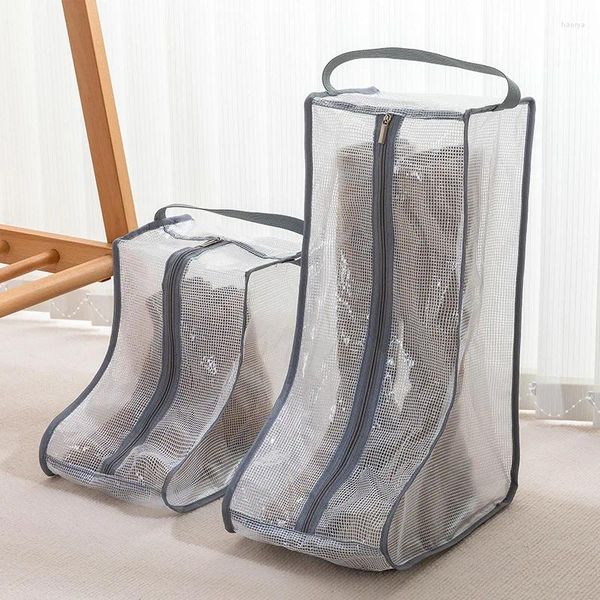 Bolsas de almacenamiento Bolsa de bota Cubierta de polvo para zapatos Transparente A prueba de humedad A prueba de moho Botas largas Zapato protector Viaje