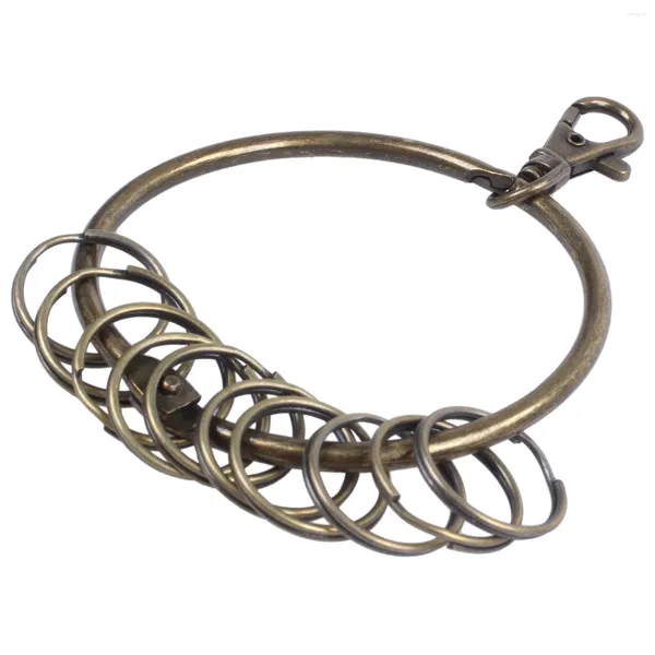 Sacs de rangement Tone en bronze Carabiner Prisoner Course 10 boucles Loops Key Chain Ring 7,6 cm