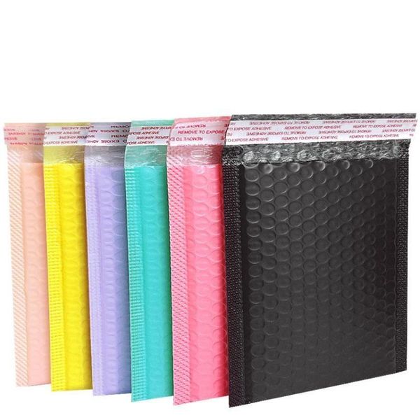 Sacs de rangement Bubble Mailers Rose Poly Mailer Self Seal Enveloppes rembourrées Cadeau Noir Bleu Rose Vert Enveloppe d'emballage pour livre Vsjdk Mvqot