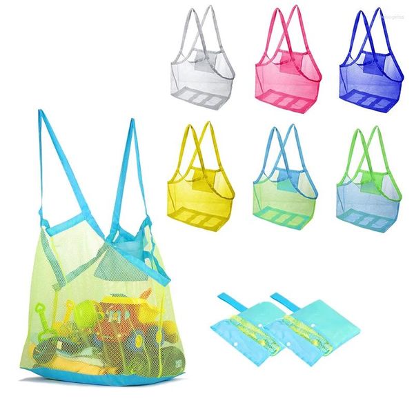 Sacs de rangement C5 Protable Mesh Sac Kids Toys Swimming Beach For Towels Femmes Cosmetic Makeup Children Sand Digging Tool