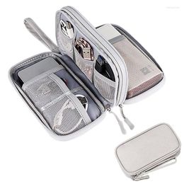 Sacs de rangement Cable Organisateur Sac Casque portable Double couche Digne Digital USB Protection Case étanche pour les accessoires électroniques