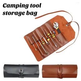 Sacs de rangement Camping Tool Roll Organizer une pochette détachable avec 12 emplacements décalés Sac à clé imperméable