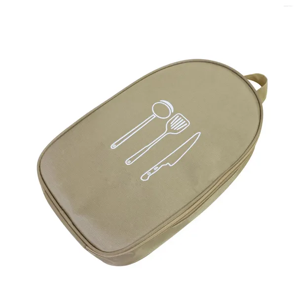 Sacs de rangement Ustensile de camping Pique-nique BBQ Sac coloré et facile à nettoyer pour la vaisselle Fourchette Cuillère Baguettes