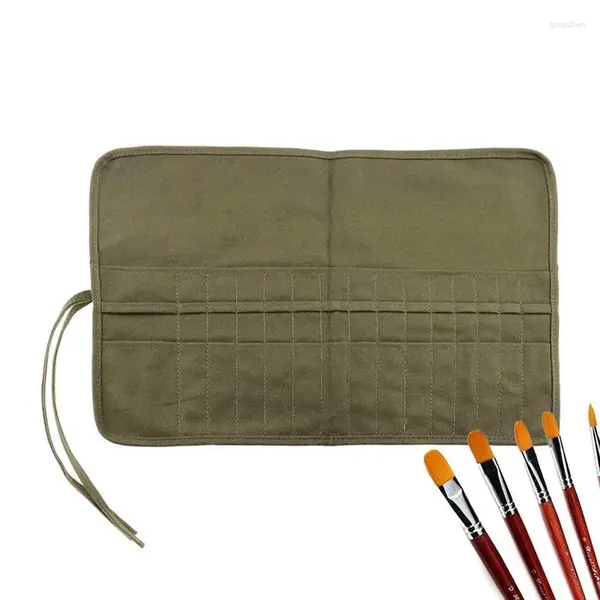 Sacs de rangement Canvas Art Paint Brush Solder Pouche Pouchage Sac Makeup Brushes Case Organisateur Multifonctionnel Up For Painting