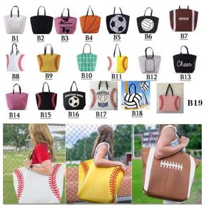 Sacs de rangement Sac en toile Baseball Fourre-tout 19 Styles Sacs de sport Casual Softball Sac Football Football Basketball Toile Totes Q34