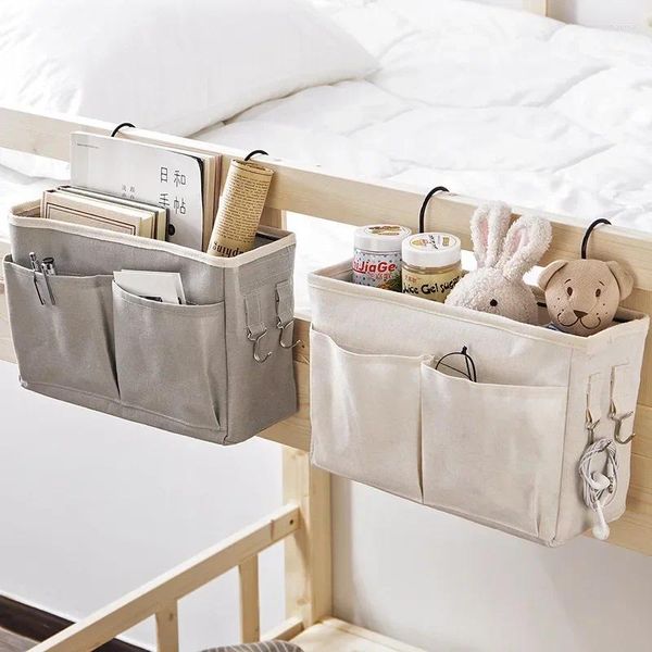 Bolsas de almacenamiento Bag Houesehold Cribe Babys Bedside Pockets Organizador Bed de dormitorio Camino colgante