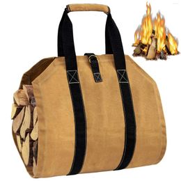 Sacs de rangement toile porteuse de bois de chauffage imperméable sac en bois de feu